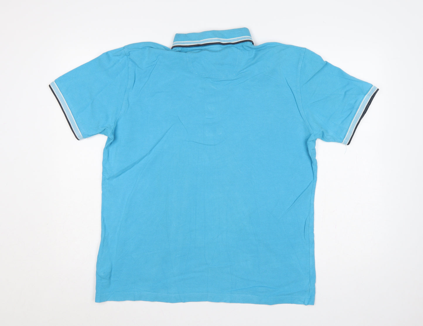 Hugo Boss Mens Blue L Cotton Logo Short Sleeve Polo Shirt
