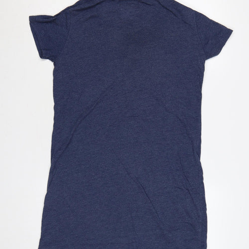 Superdry Women Blue UK 12 T-Shirt Dress Graphic Print Casual
