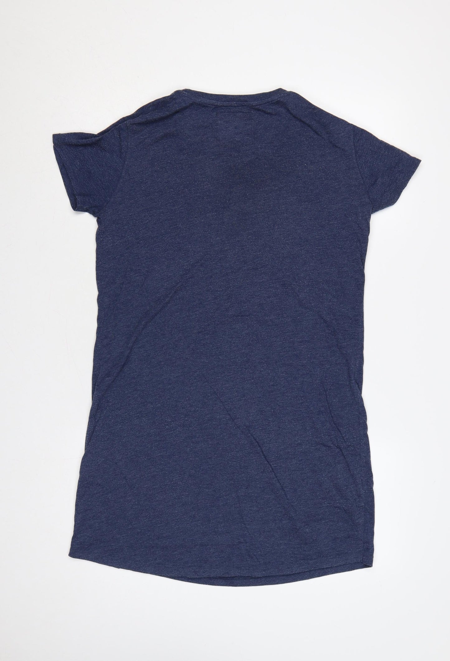 Superdry Women Blue UK 12 T-Shirt Dress Graphic Print Casual