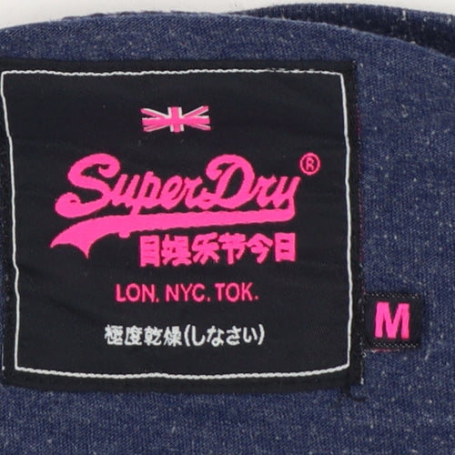 Superdry Women Blue UK 12 T-Shirt Dress Graphic Print Casual
