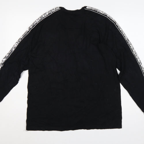 Victoria's Secret PINK Women Black M Christmas Sequin Long Sleeve T-Shirt