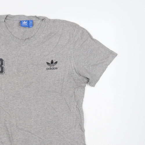 adidas Men Grey L Originals 03 Graphic Logo Crew Neck T-Shirt