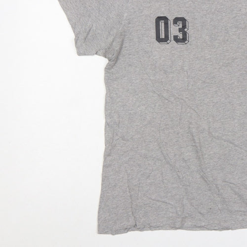 adidas Men Grey L Originals 03 Graphic Logo Crew Neck T-Shirt