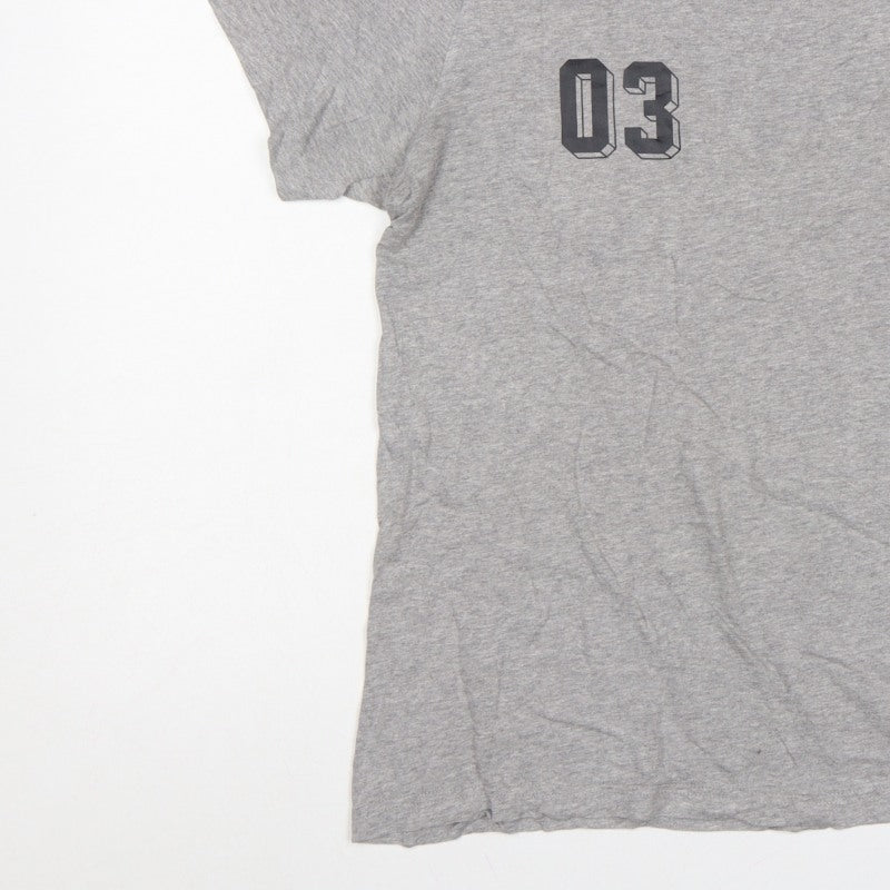 adidas Men Grey L Originals 03 Graphic Logo Crew Neck T-Shirt