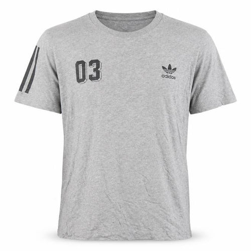 adidas Men Grey L Originals 03 Graphic Logo Crew Neck T-Shirt