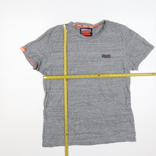 Superdry Men’s Grey L Orange Label Logo Crew Neck T-Shirt