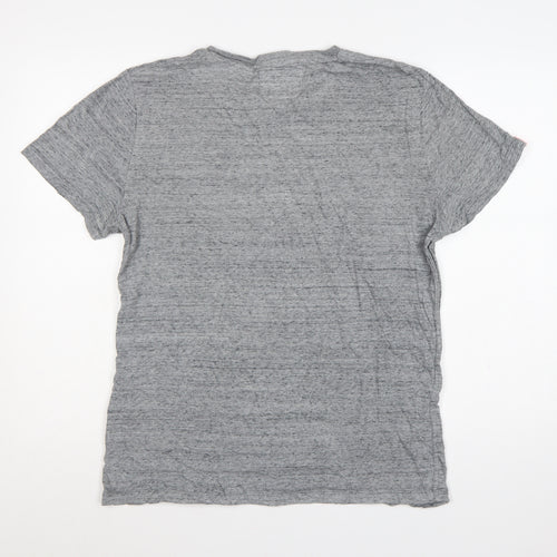 Superdry Men’s Grey L Orange Label Logo Crew Neck T-Shirt