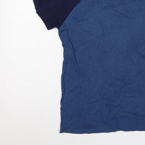 Superdry Men’s Blue L Raglan Colourblock Logo Crew Neck T-Shirt