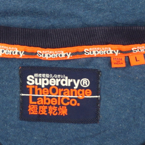 Superdry Men’s Blue L Raglan Colourblock Logo Crew Neck T-Shirt