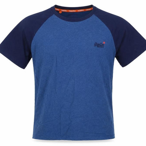 Superdry Men’s Blue L Raglan Colourblock Logo Crew Neck T-Shirt
