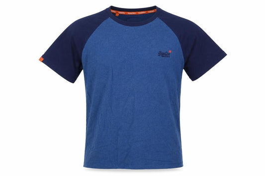 Superdry Men’s Blue L Raglan Colourblock Logo Crew Neck T-Shirt