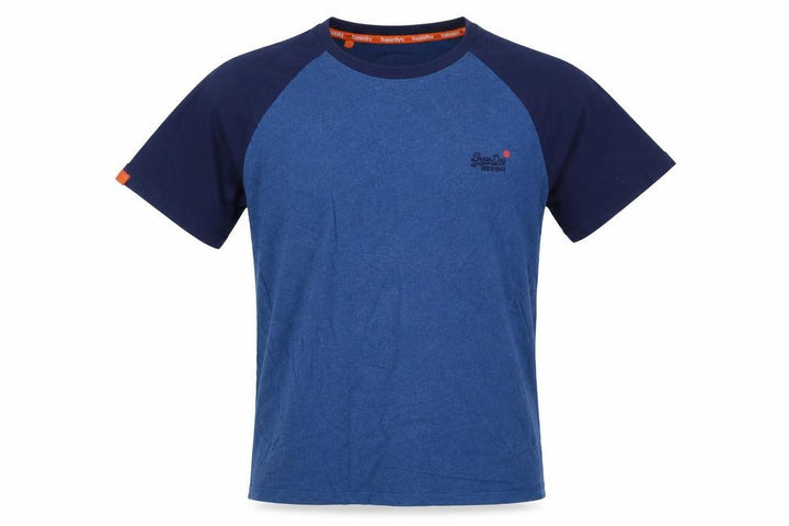 Superdry Men’s Blue L Raglan Colourblock Logo Crew Neck T-Shirt