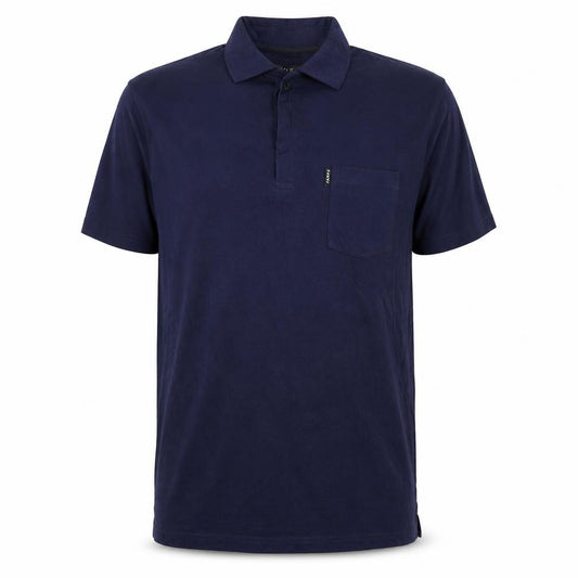 Farhi Mens Blue L Cotton Stretch Short Sleeve Pocket Polo Shirt