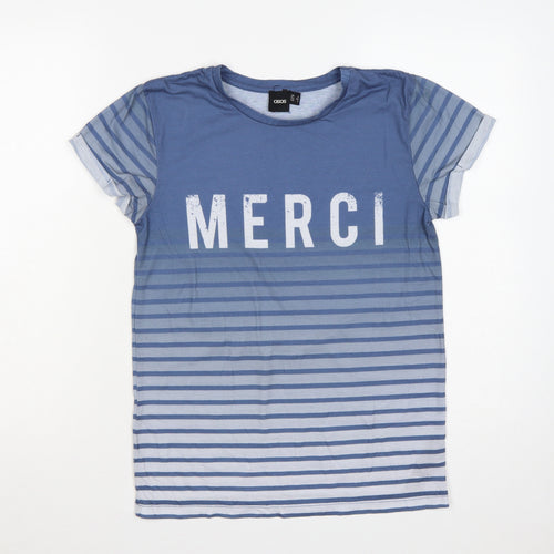 ASOS Women’s Blue Striped Merci Crew Neck Short Sleeve T-Shirt UK 6