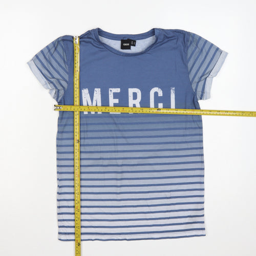 ASOS Women’s Blue Striped Merci Crew Neck Short Sleeve T-Shirt UK 6