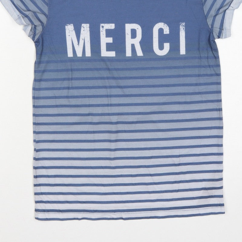 ASOS Women’s Blue Striped Merci Crew Neck Short Sleeve T-Shirt UK 6