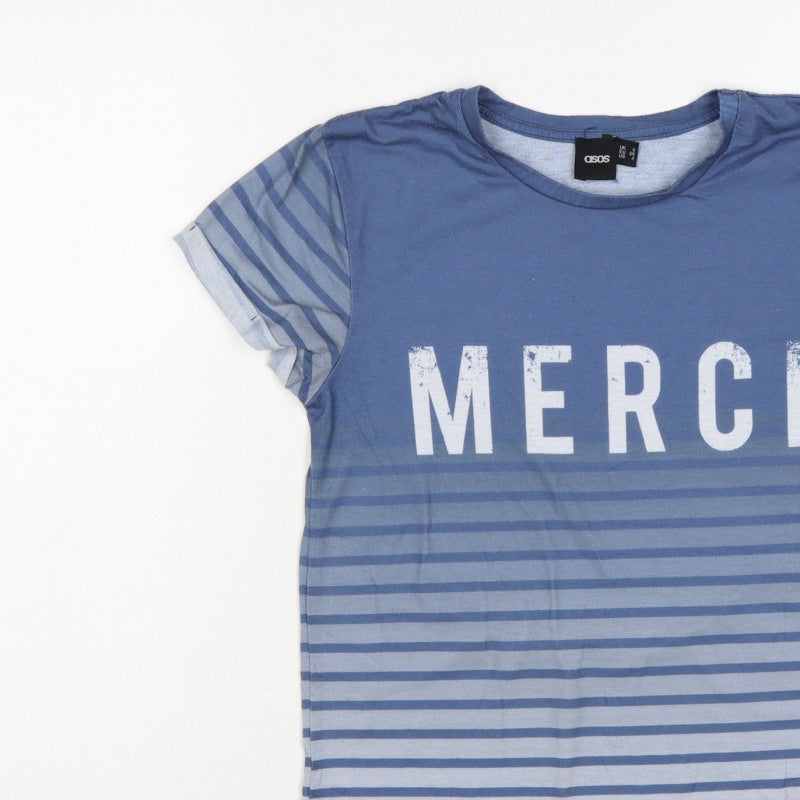 ASOS Women’s Blue Striped Merci Crew Neck Short Sleeve T-Shirt UK 6