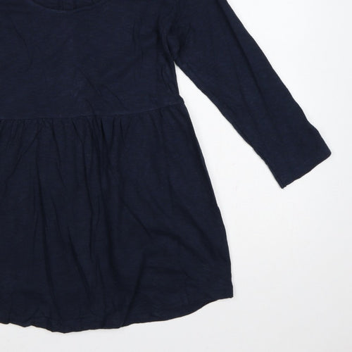 Fat Face Women’s Blue UK 8 Long Sleeve Button Back Tunic Blouse