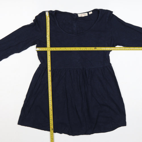 Fat Face Women’s Blue UK 8 Long Sleeve Button Back Tunic Blouse