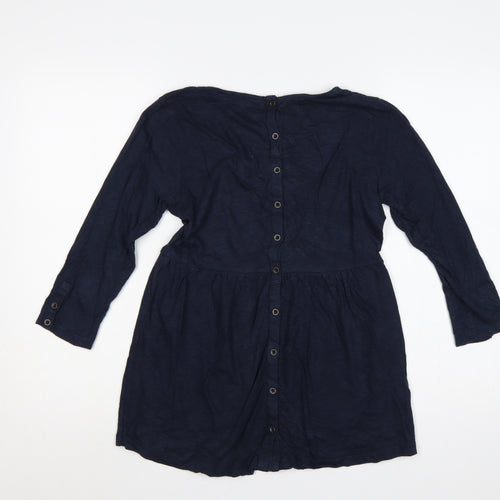 Fat Face Women’s Blue UK 8 Long Sleeve Button Back Tunic Blouse
