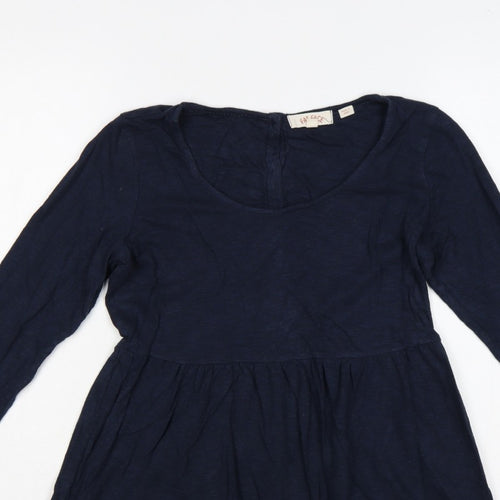 Fat Face Women’s Blue UK 8 Long Sleeve Button Back Tunic Blouse
