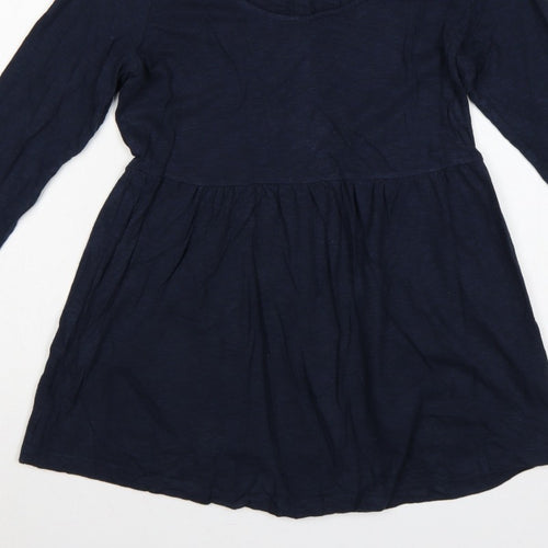 Fat Face Women’s Blue UK 8 Long Sleeve Button Back Tunic Blouse