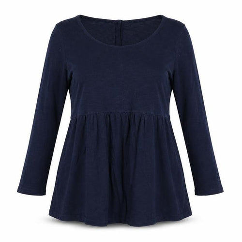 Fat Face Women’s Blue UK 8 Long Sleeve Button Back Tunic Blouse