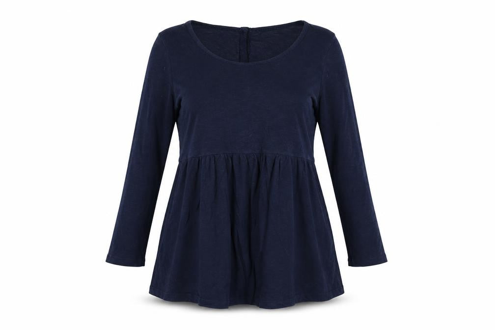 Fat Face Women’s Blue UK 8 Long Sleeve Button Back Tunic Blouse
