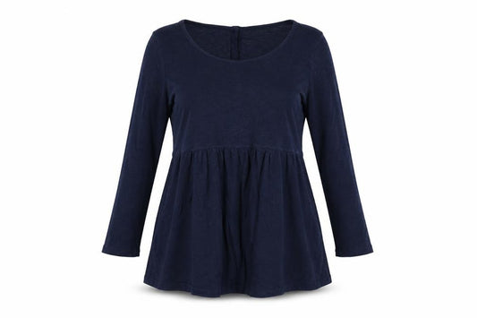 Fat Face Women’s Blue UK 8 Long Sleeve Button Back Tunic Blouse