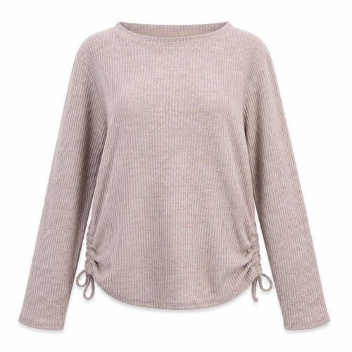 Marks and Spencer Women Pink S Jumper Rib Knit Drawstring Pyjama Top