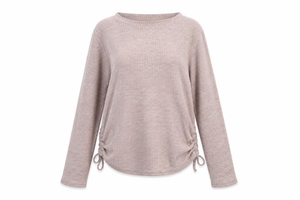 Marks and Spencer Women Pink S Jumper Rib Knit Drawstring Pyjama Top