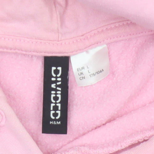 Divided H&M Women’s Pink L State Island NYC Graphic Pullover Hoodie