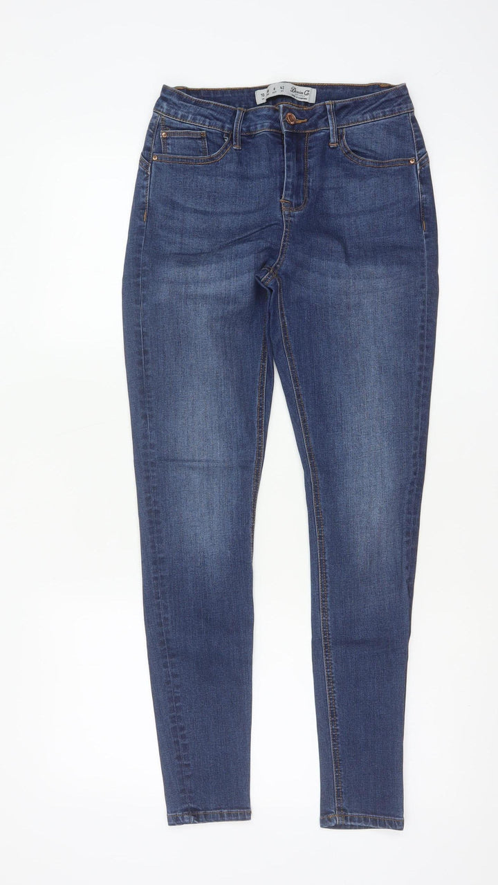 Denim Co Womens Blue UK 10 Skinny Mid Rise Stretch Jeans