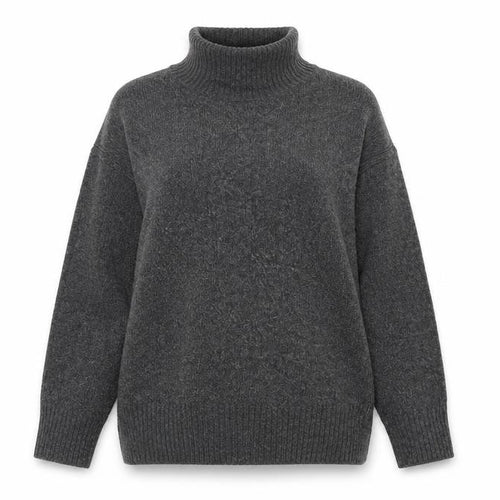 H&M Women’s Grey Size 10 Roll Neck Chunky Knit Jumper