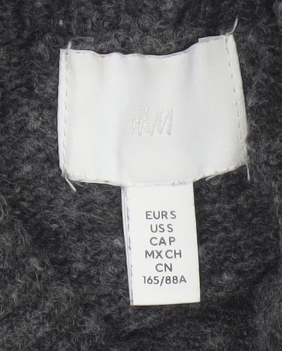 H&M Women’s Grey Size 10 Roll Neck Chunky Knit Jumper