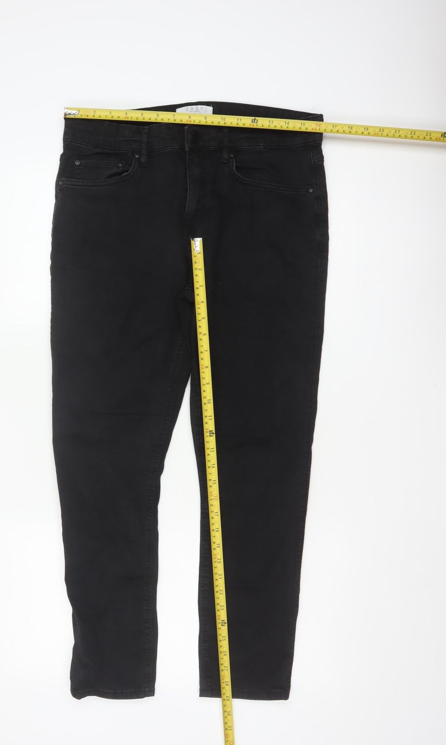 Easy Men’s Black Skinny Fit Stretch Jeans W34 L30