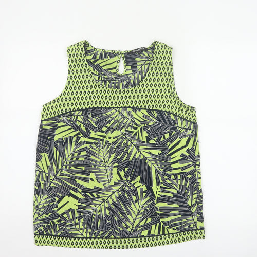 The Collection Debenhams Women Green Tropical Sleeveless Blouse UK 12