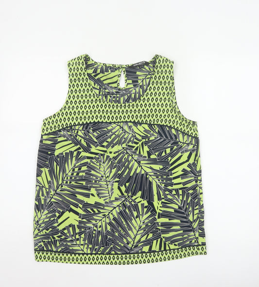 The Collection Debenhams Women Green Tropical Sleeveless Blouse UK 12