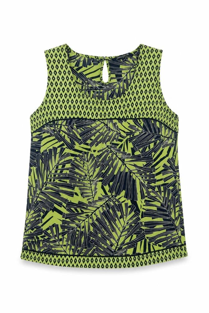 The Collection Debenhams Women Green Tropical Sleeveless Blouse UK 12