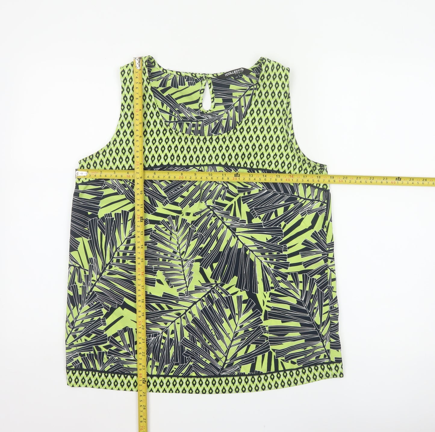 The Collection Debenhams Women Green Tropical Sleeveless Blouse UK 12