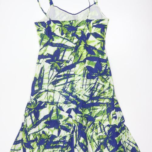 Per Una Women Blue Green UK 14 Fit & Flare Long Cotton Lace Dress