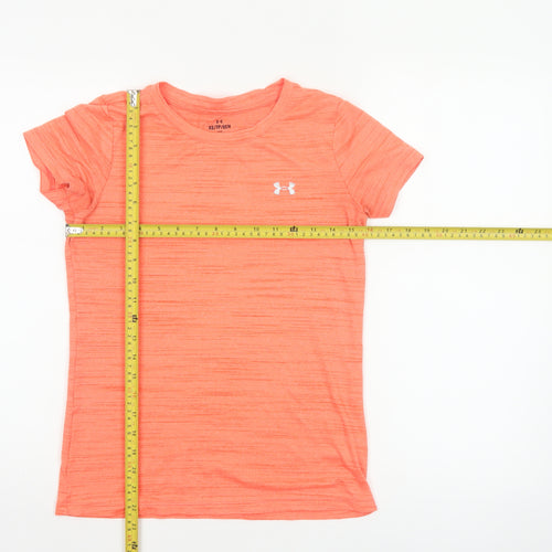 Under Armour Women Orange XS Basic Loose Gym Training T-Shirt