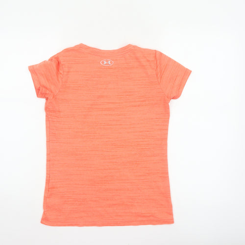 Under Armour Women Orange XS Basic Loose Gym Training T-Shirt