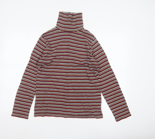 Lille Women Multicoloured UK 14 Striped Cotton Roll Neck Jersey Top