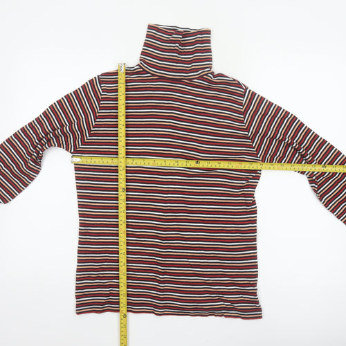 Lille Women Multicoloured UK 14 Striped Cotton Roll Neck Jersey Top