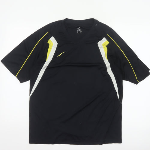Soft Limer Men’s Black 2XL Colourblock V-Neck Sports Jersey T-Shirt
