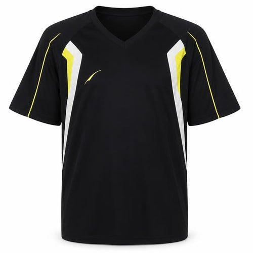 Soft Limer Men’s Black 2XL Colourblock V-Neck Sports Jersey T-Shirt
