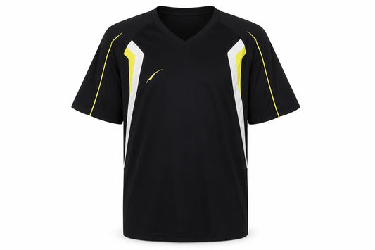 Soft Limer Men’s Black 2XL Colourblock V-Neck Sports Jersey T-Shirt