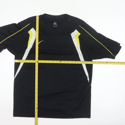 Soft Limer Men’s Black 2XL Colourblock V-Neck Sports Jersey T-Shirt