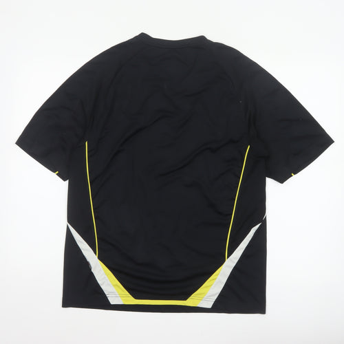 Soft Limer Men’s Black 2XL Colourblock V-Neck Sports Jersey T-Shirt